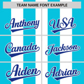 Custom White Sky Blue Thick Stripe Fashion Authentic Baseball jersey